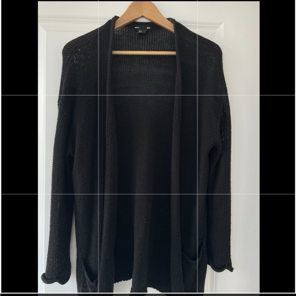 Long black knitted H&M cardigan size S - Picture 1 of 3